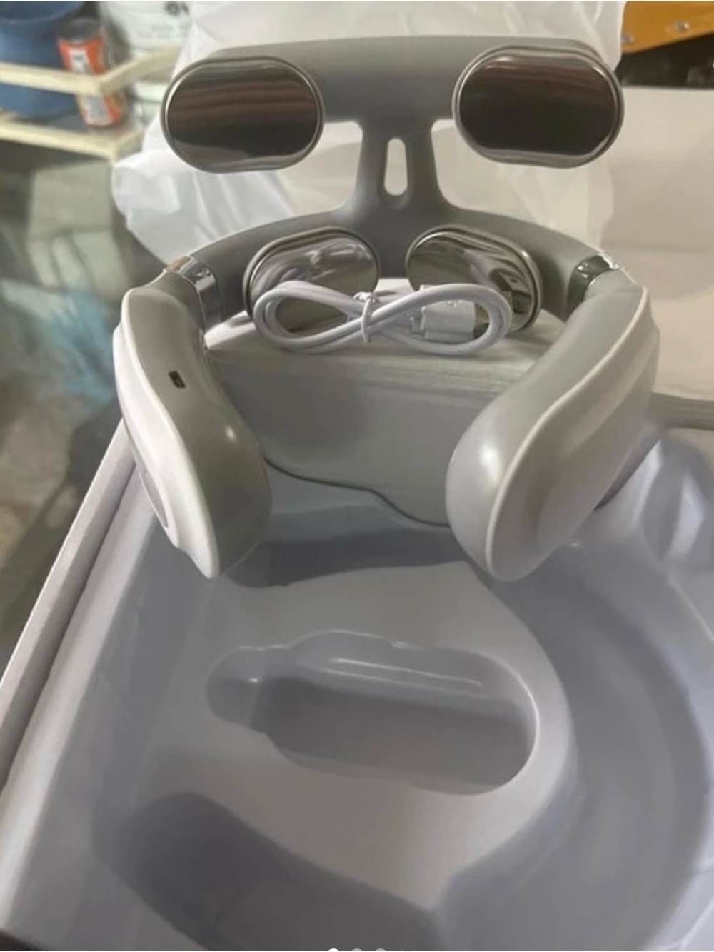 Neck Massage Device - White Neck Massager for Relaxation